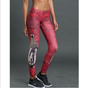 Noli Red Buddha Yoga Pant Leggings Small